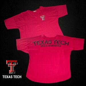 Texas Tech Red Raiders Women's Spirit Jersey Oversized T-Shirt Red​​ L TINY FLAW